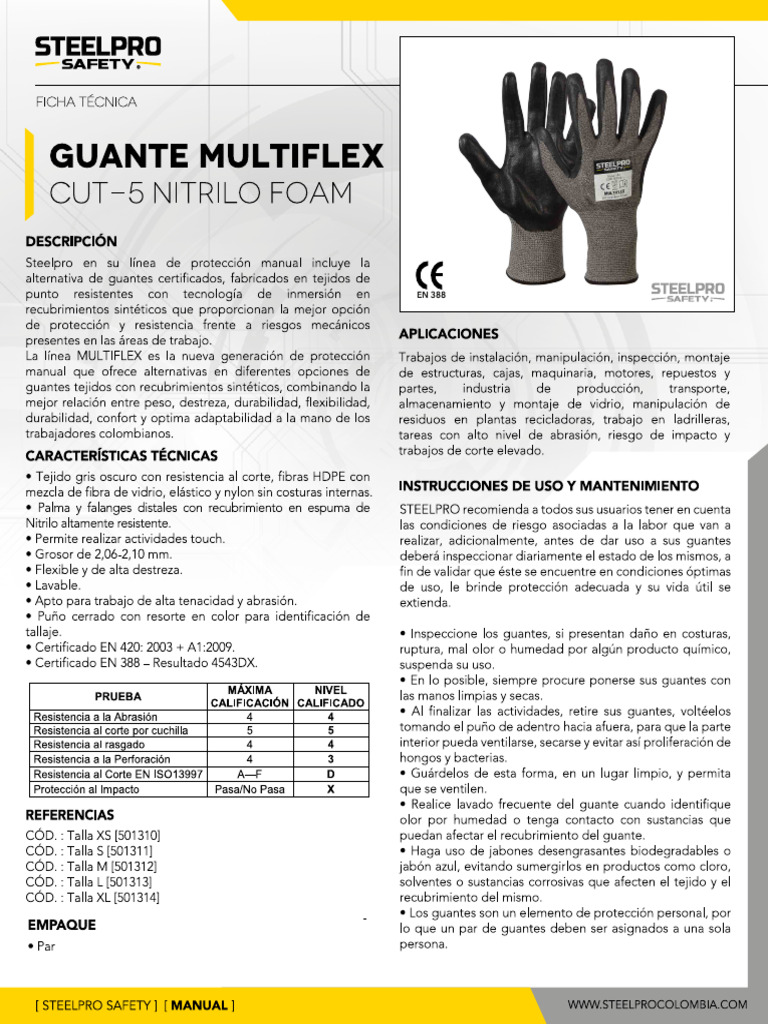 Guante Multiflex Cut 5 Nitrilo Foam | PDF
