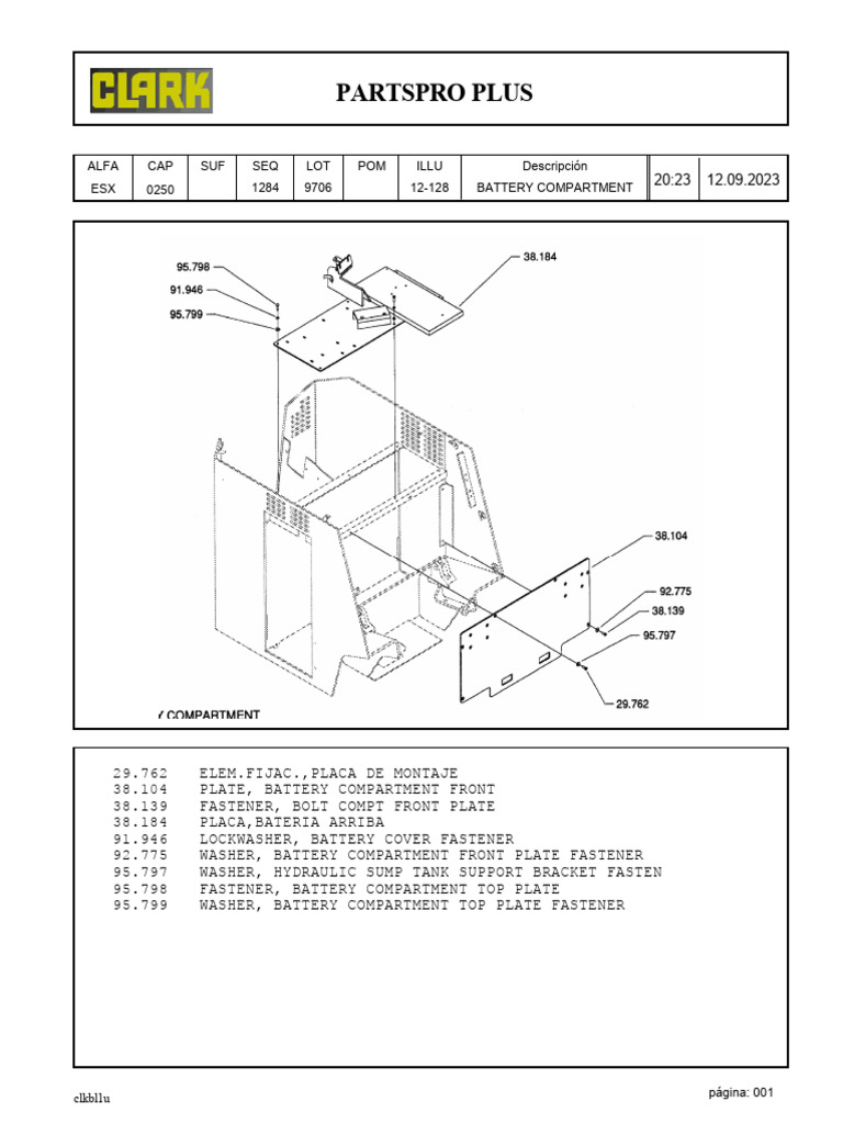 Battery Compartment Parts List | PDF