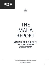 MAHA Report: Making Our Children Healthy Again 