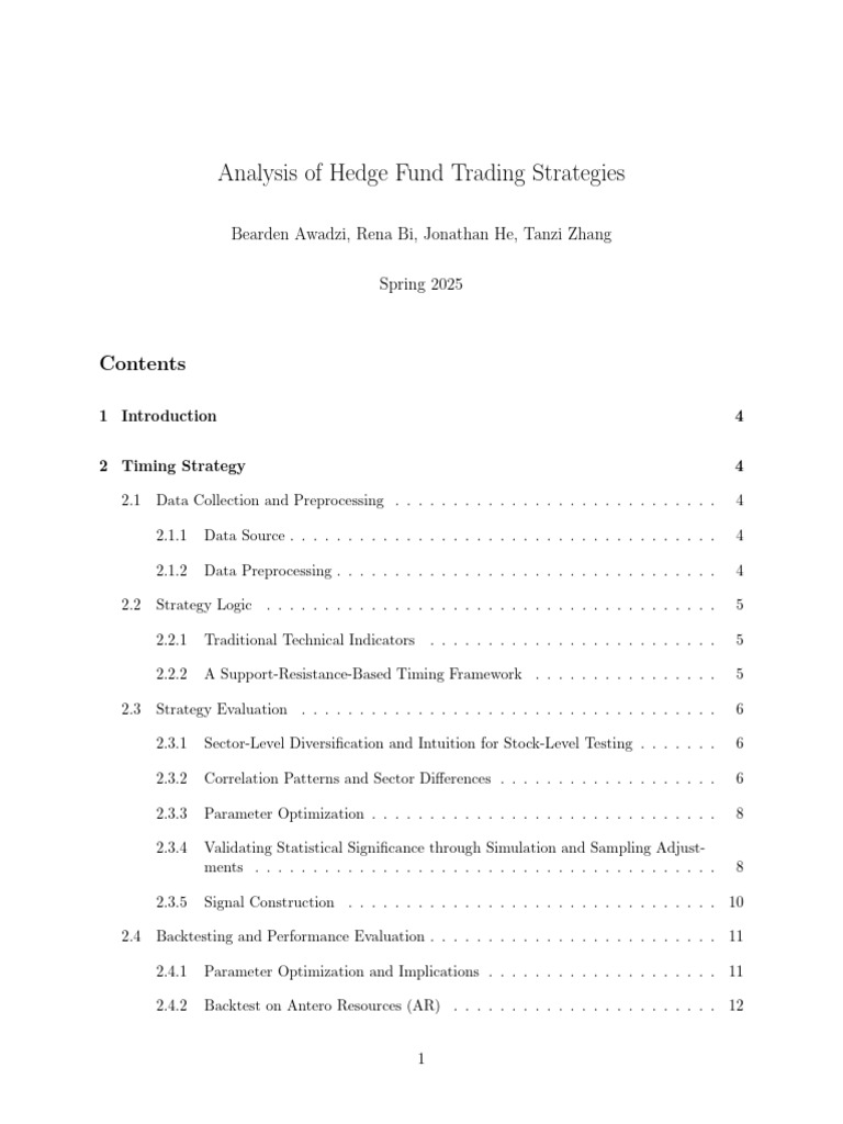Hedge Fund Trading Strategies Analysis | PDF | Discounted Cash Flow ...