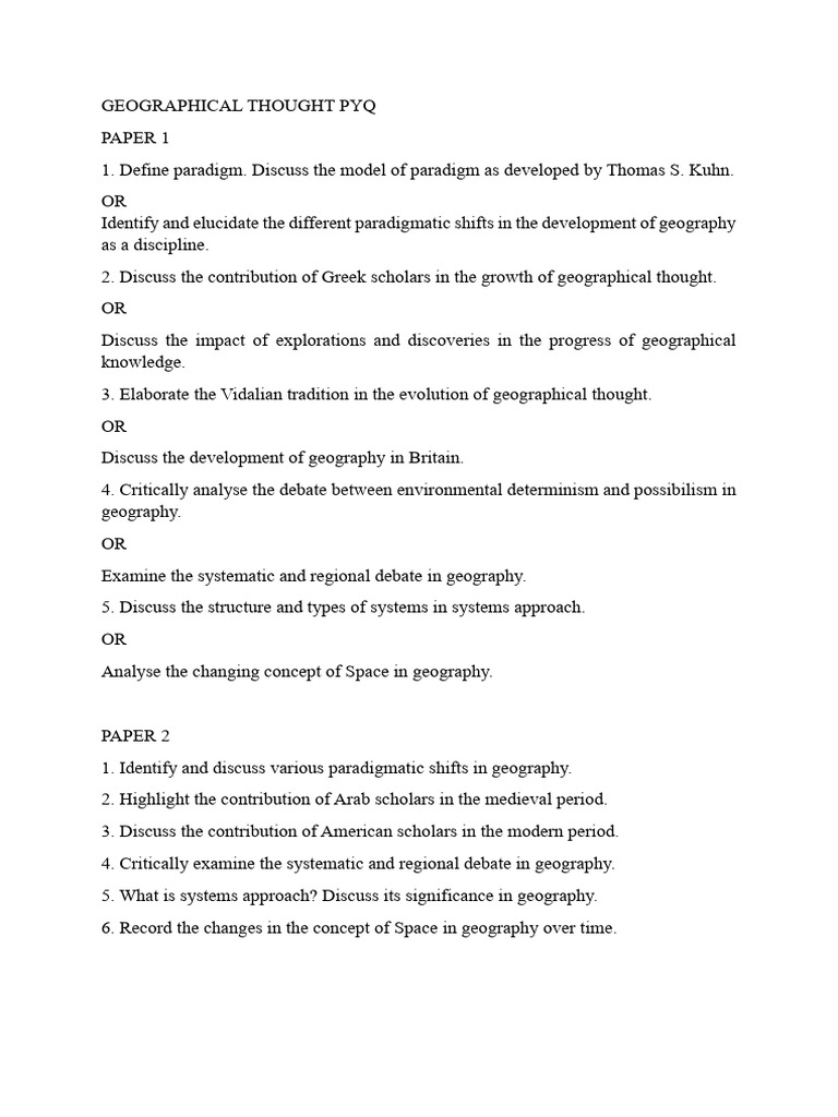 Geographical Thought: Key Concepts & Debates | PDF
