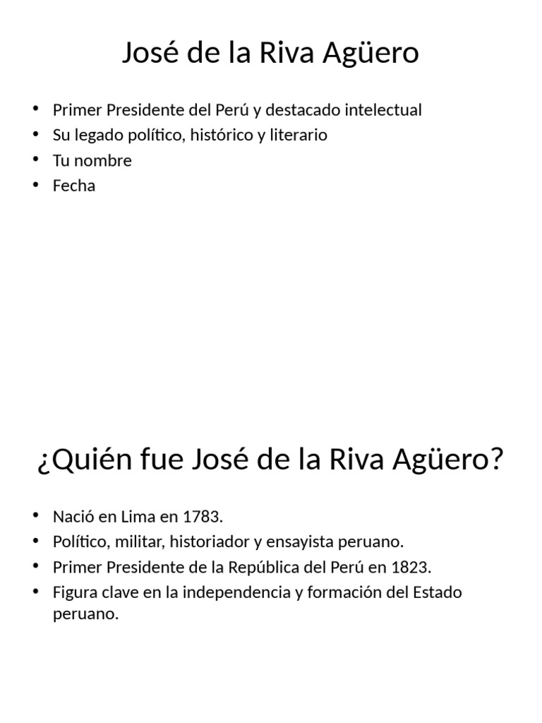 Biografía de José de la Riva Agüero | PDF