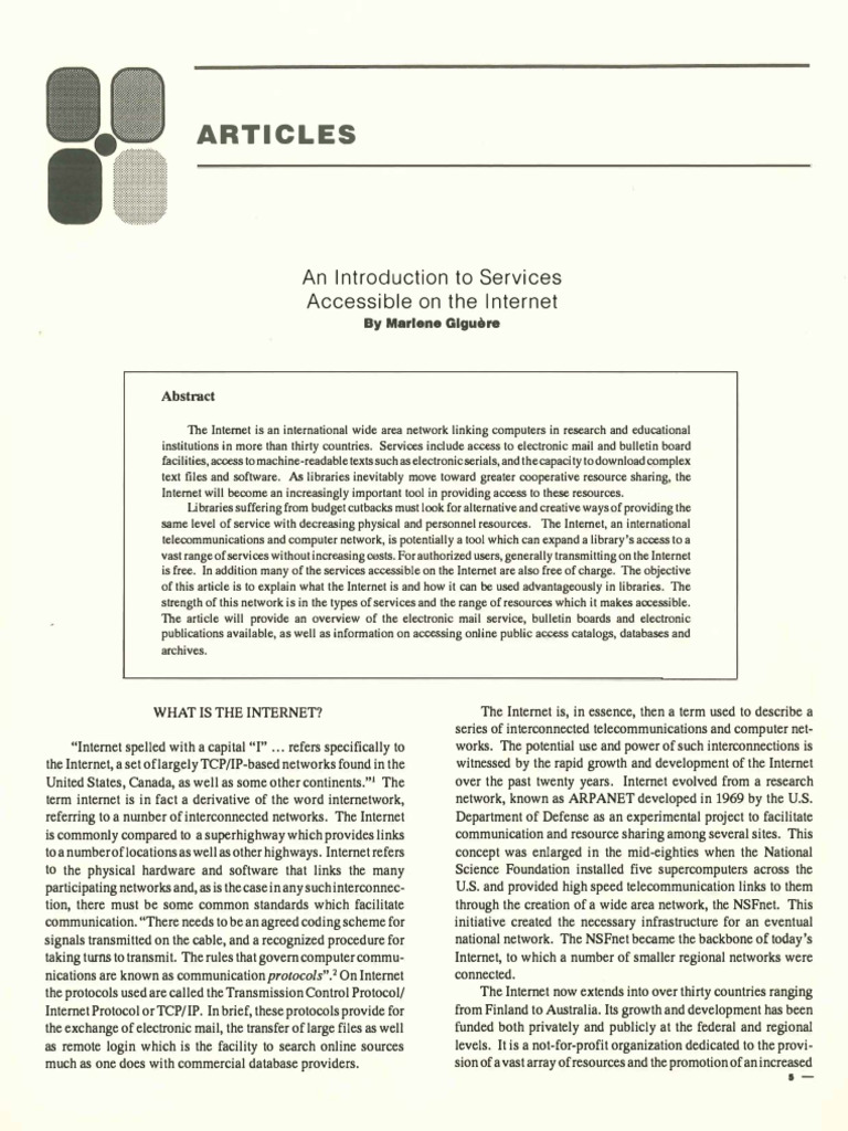 An Introduction To Services Accessible On The Internet 4h0w1e70he | PDF ...