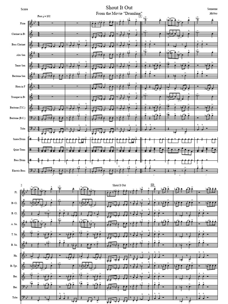 Shout It Out Marching Band Score | PDF | Music Technology | Musical ...