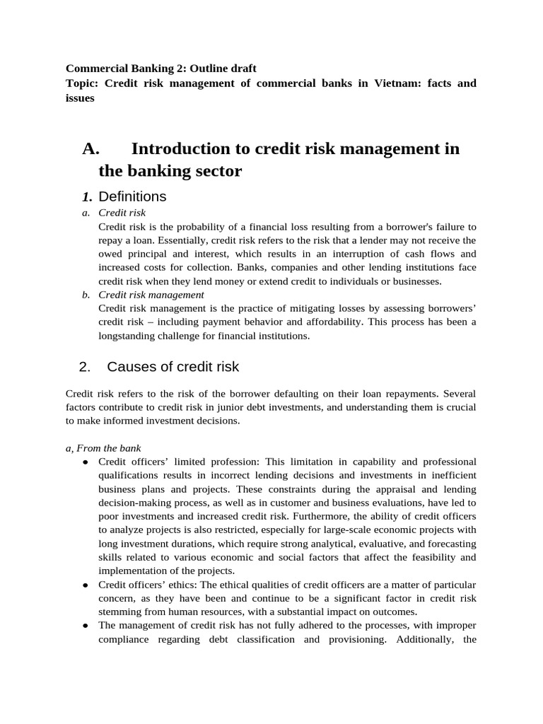 Credit Risk Management in Vietnam Banks | PDF | Banks | Risk Management