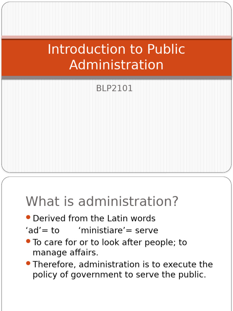 BLP2101 Introduction To Public Administration (1) - 1 - 253 | PDF ...