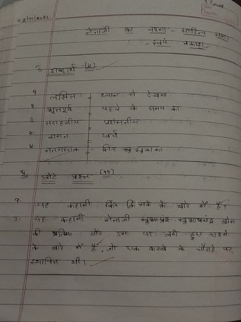 Netaji Ka Chashma Notes | PDF