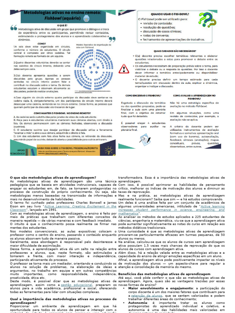 Metodologias Ativas de Aprendizagem | PDF | Aprendizado | Metodologia