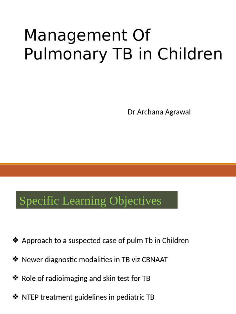 Pediatric Pulmonary TB Management Guide | PDF