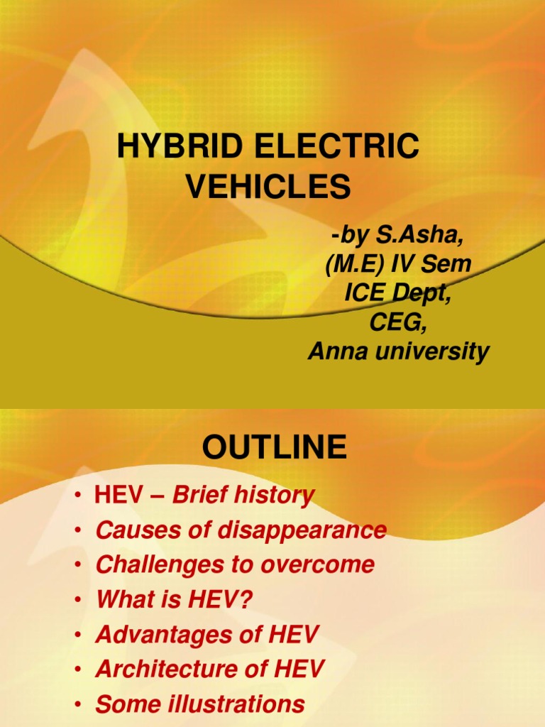 HEV PPT Electric Vehicle Hybrid Vehicle