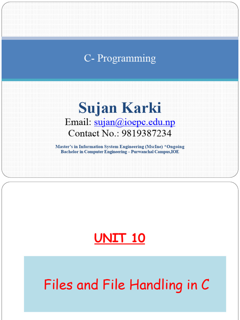 File Handling in C Programming Guide | PDF | Pointer (Computer ...