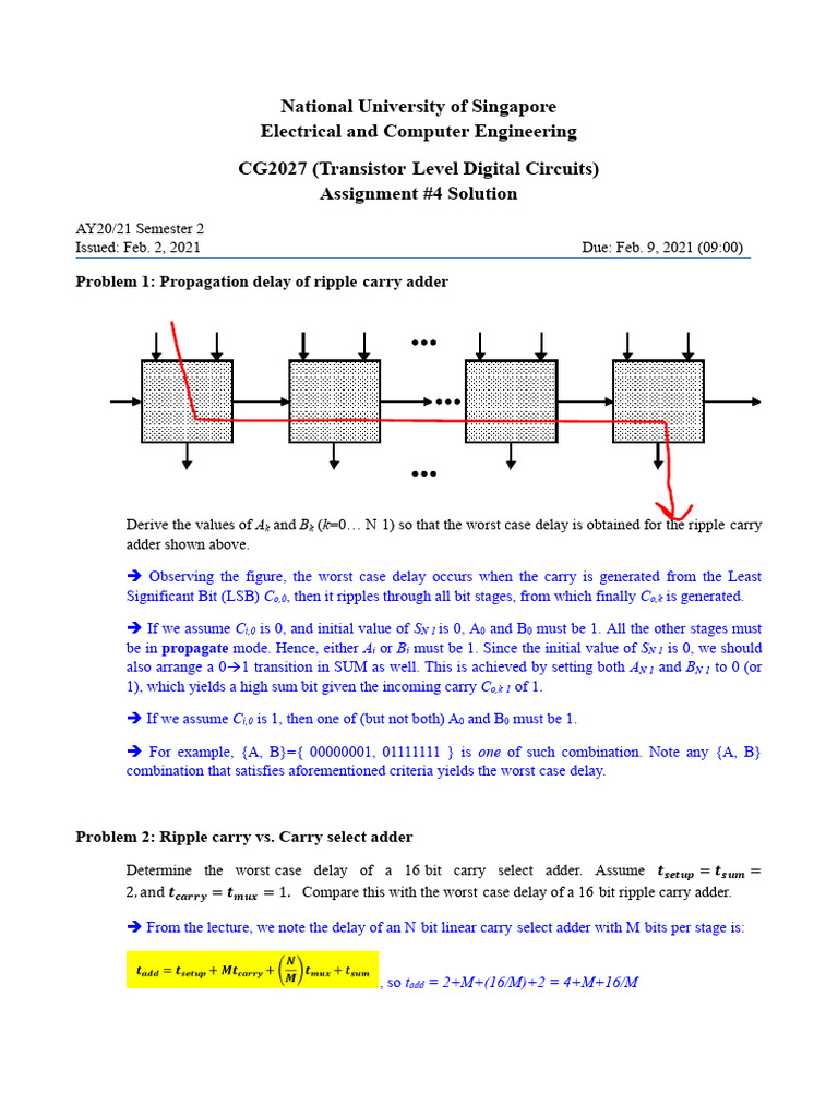 NUS ECE CG2027 Assignment 4 Solutions | PDF | Computer Engineering ...