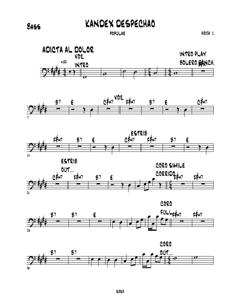 Partition de musique Kandex Despechao | PDF