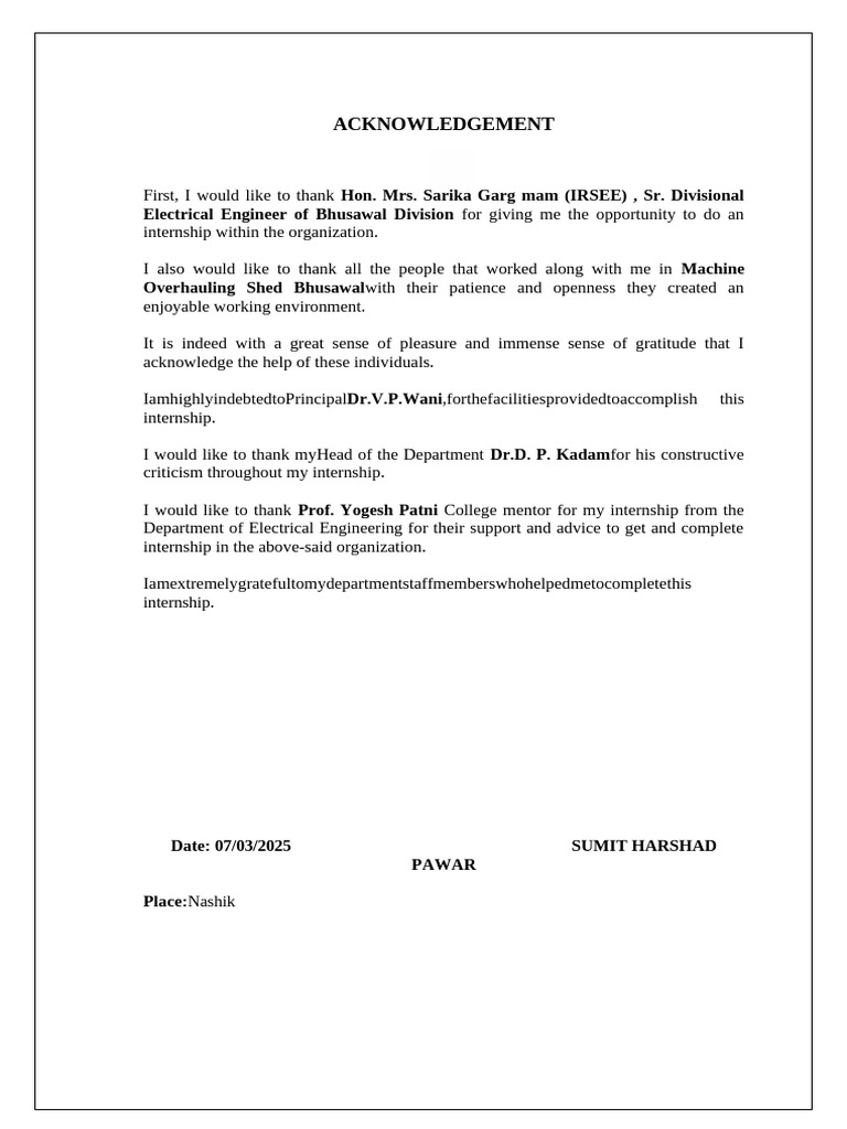 Acknowledgementnew | PDF