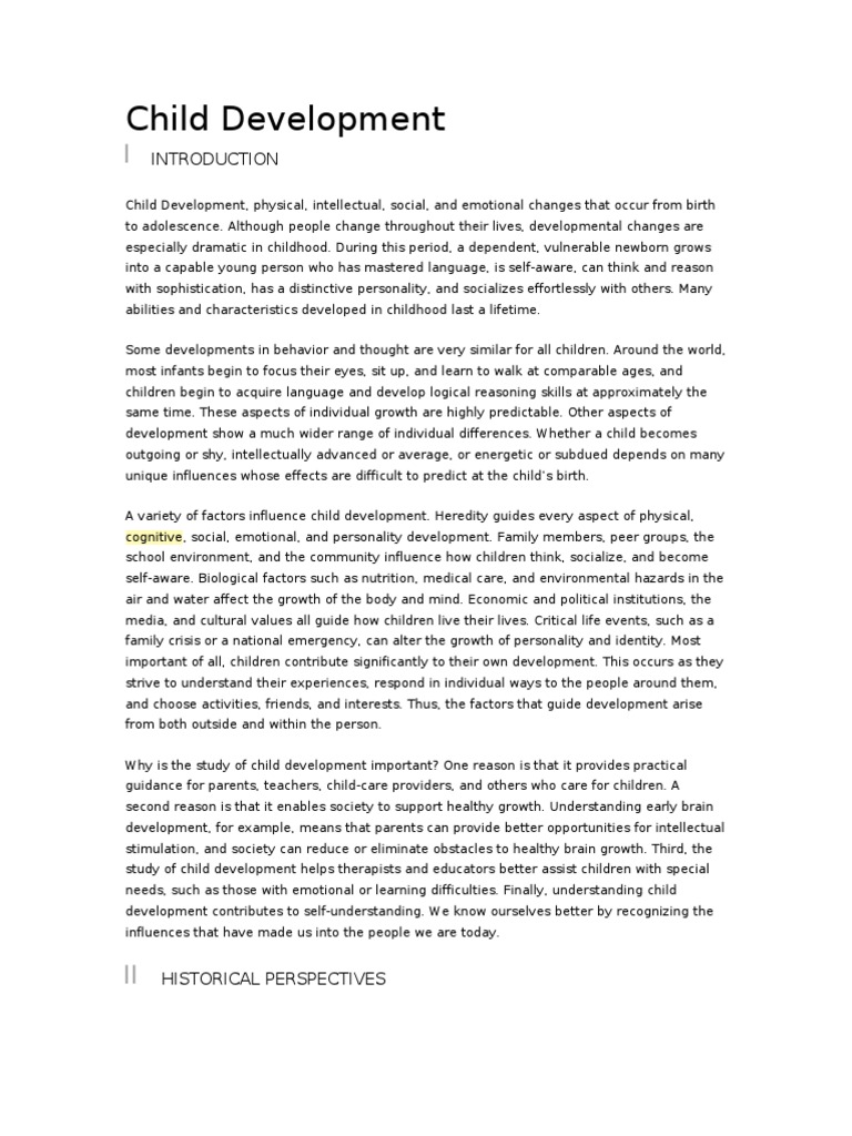 Child Development PDF Child Development Relationships