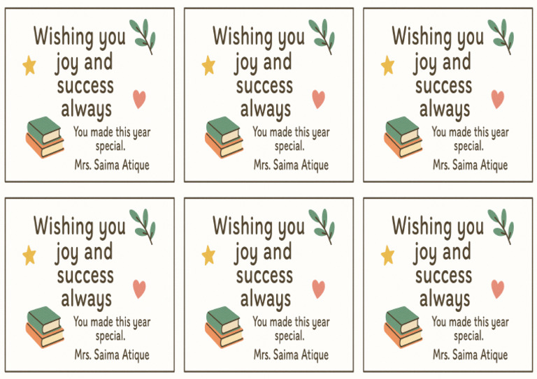 A4 Sheet With 6 Cards | PDF