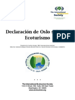 Oslo Statement on Eco Tourism/ Declaración de Oslo sobre el Ecoturismo (Spanish)