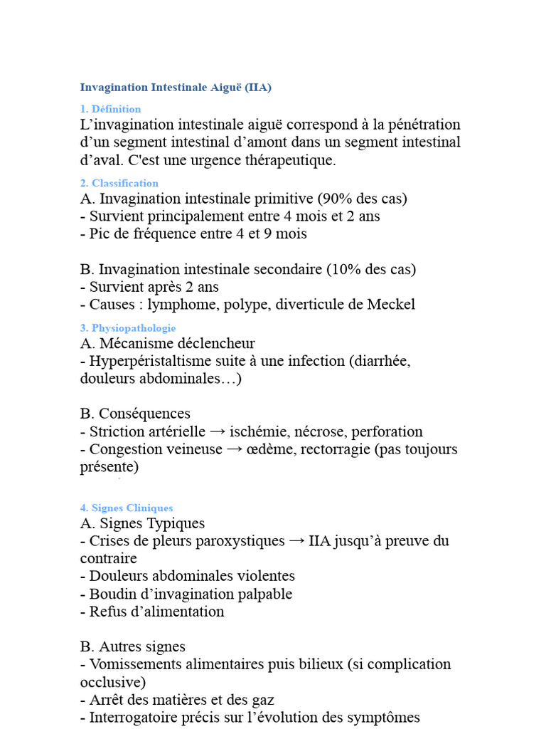 Boudin d'Invagination Intestinale Aiguë | PDF | Maladies et troubles ...