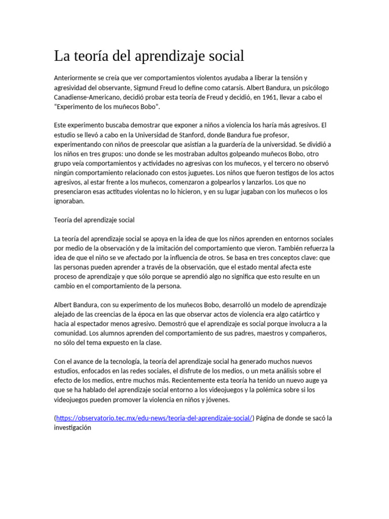 Teoría del Aprendizaje Social y Gardner | PDF | Inteligencia | Aprendizaje