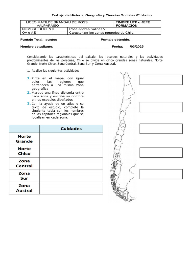 Zonas Naturales de Chile: Guía Educativa | PDF | Chile | Geografía Física