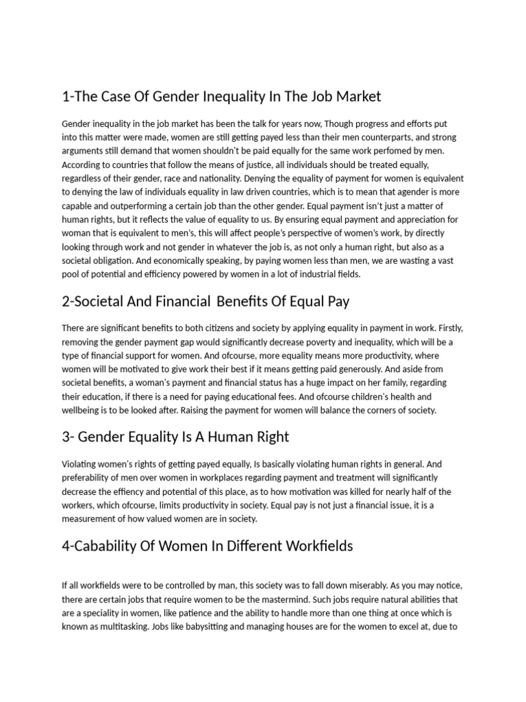 Gender Pay Gap and Equality Issues | PDF | Gender Pay Gap | Poverty ...
