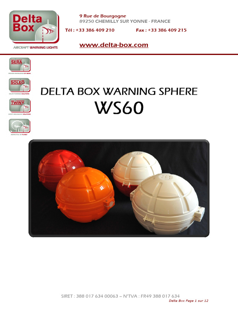 WS60 High Voltage Warning Sphere | PDF