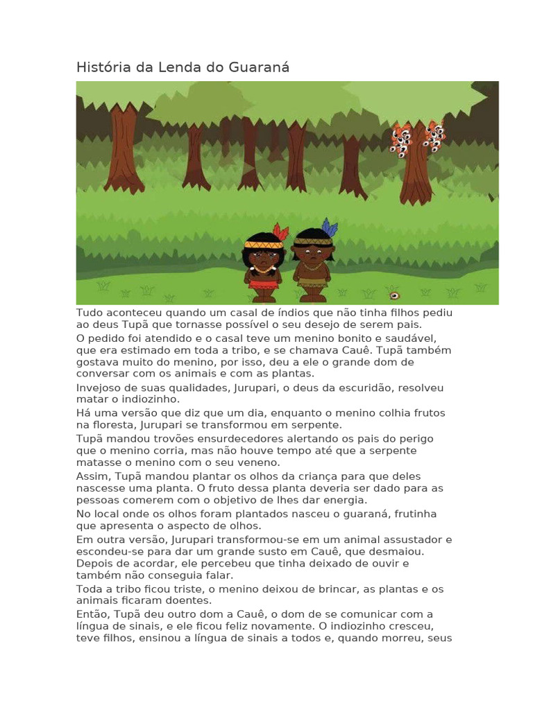 História da Lenda do Guaraná | PDF