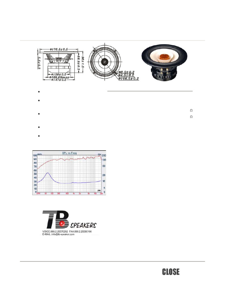 Tang Band W6-1916 Full Range Driver | PDF | Electromagnetism ...