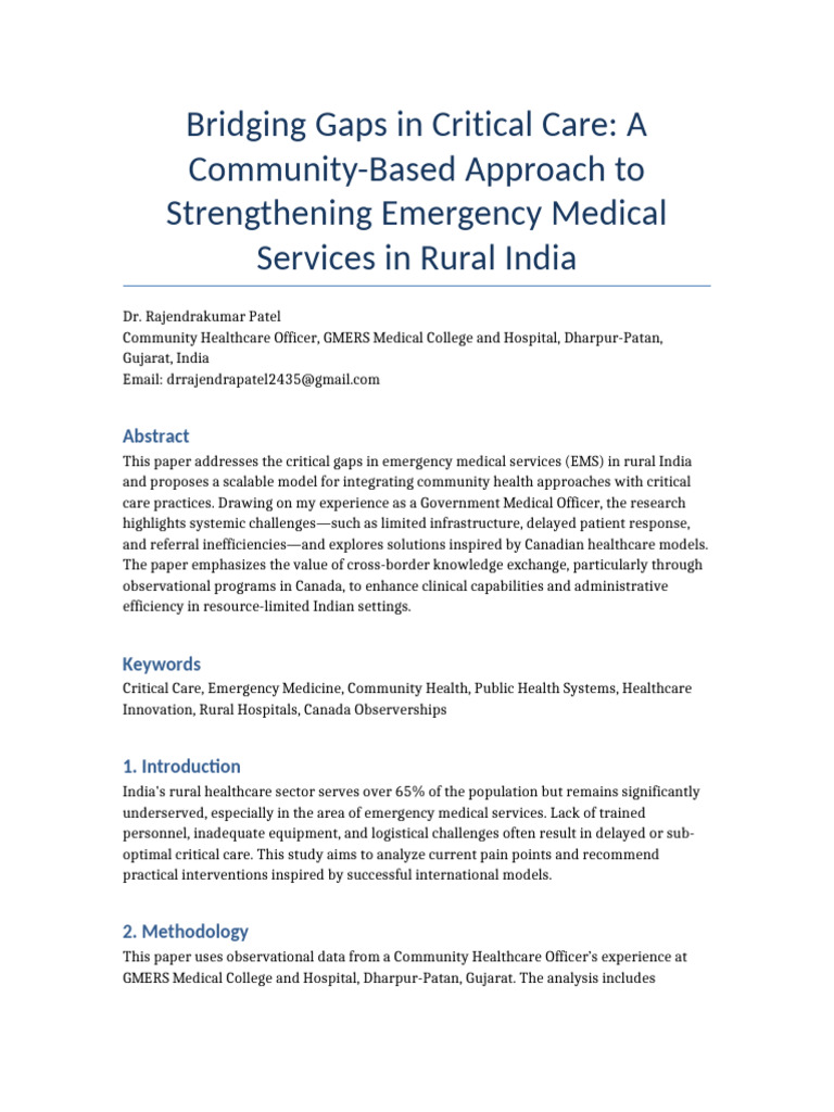 WASET Conference Paper DR Rajendrakumar Patel | PDF | Health Care ...