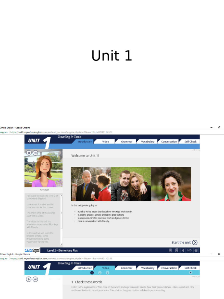 Unit 1,2,3 y Progress Test1 | PDF
