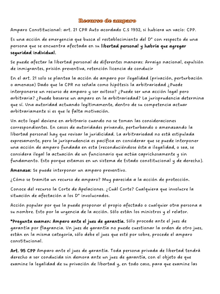 Recurso de Amparo y Libertad Personal | PDF | Judicaturas | Gobierno