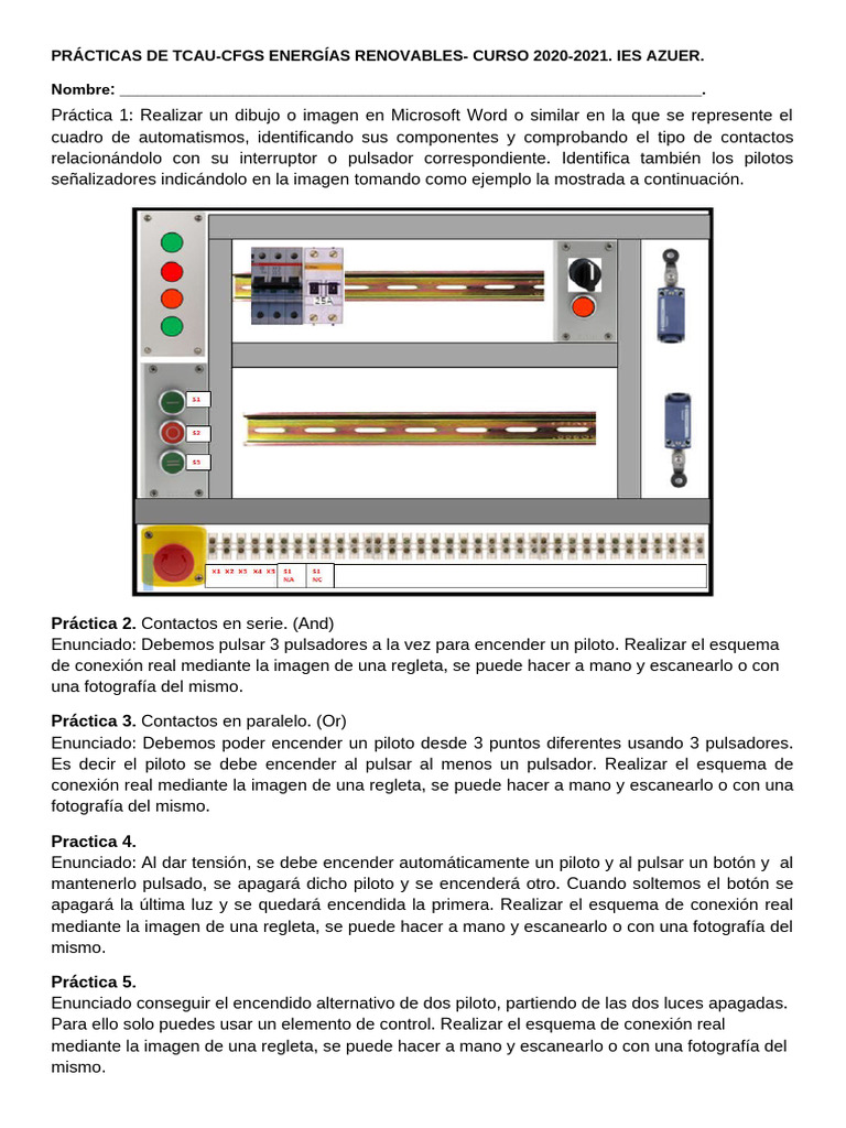 Prácticas 1 - 7 TCAU 2 | PDF | Cambiar | Electricidad