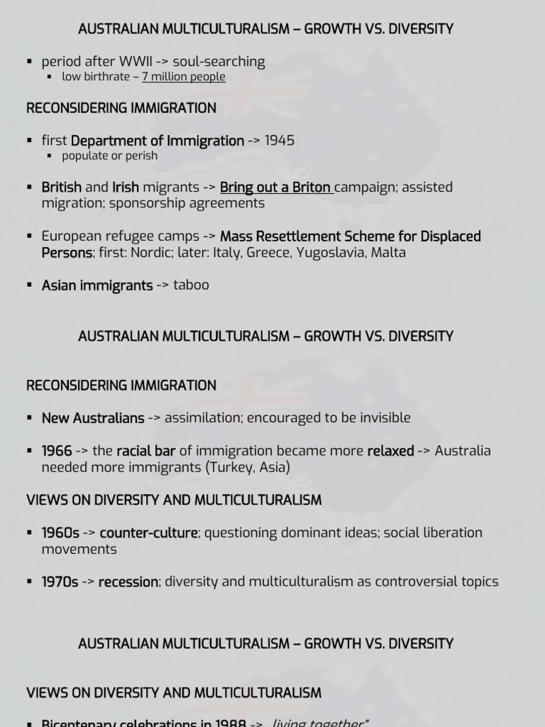 Australian Multiculturalism: Growth & Diversity | PDF ...