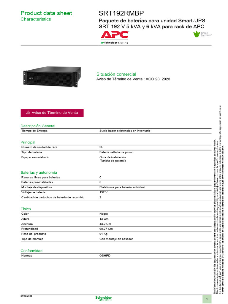 SRT192RMBP DATASHEET MX es-MX | PDF