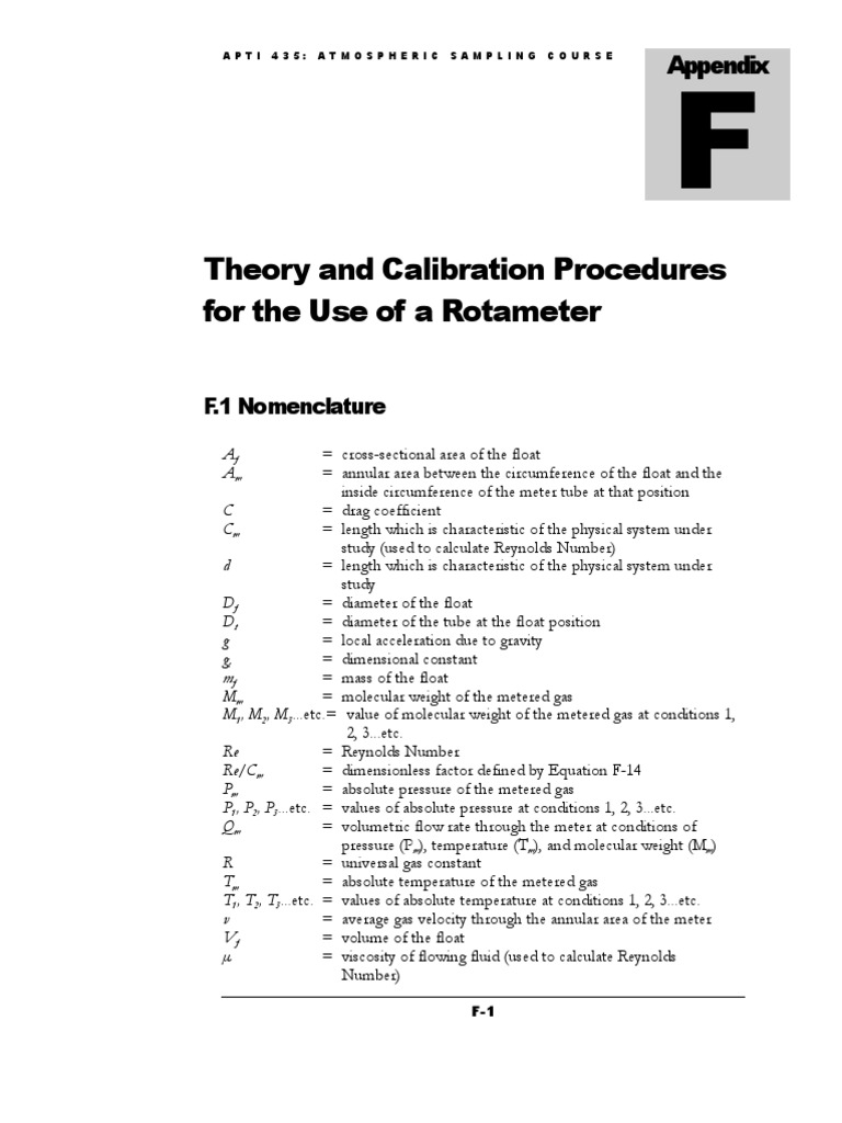 Rotameter Calibration PDF Buoyancy Fluid Dynamics
