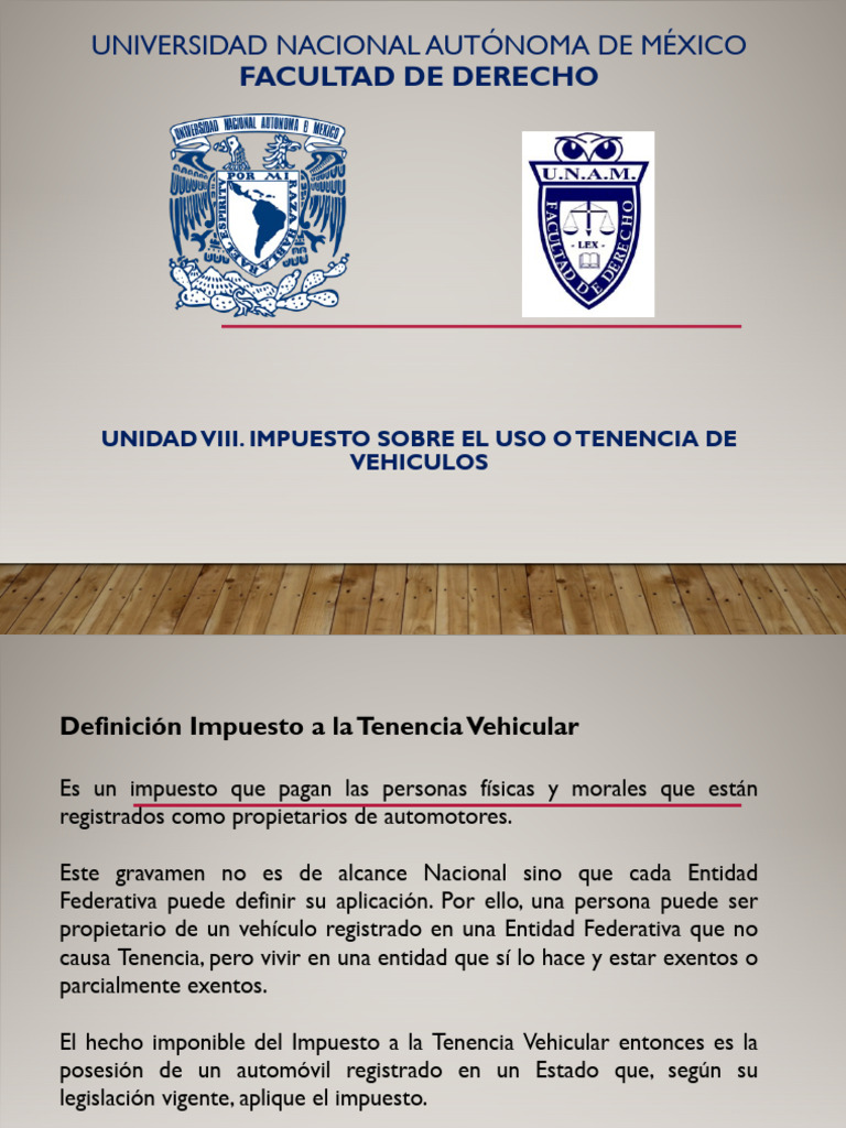 Unidad 9.impuesto Sobre El Uso o Tenencia Vehicular | PDF | Impuestos ...