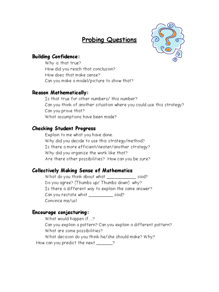 Effective Probing Questions for Math | PDF | Self-Improvement