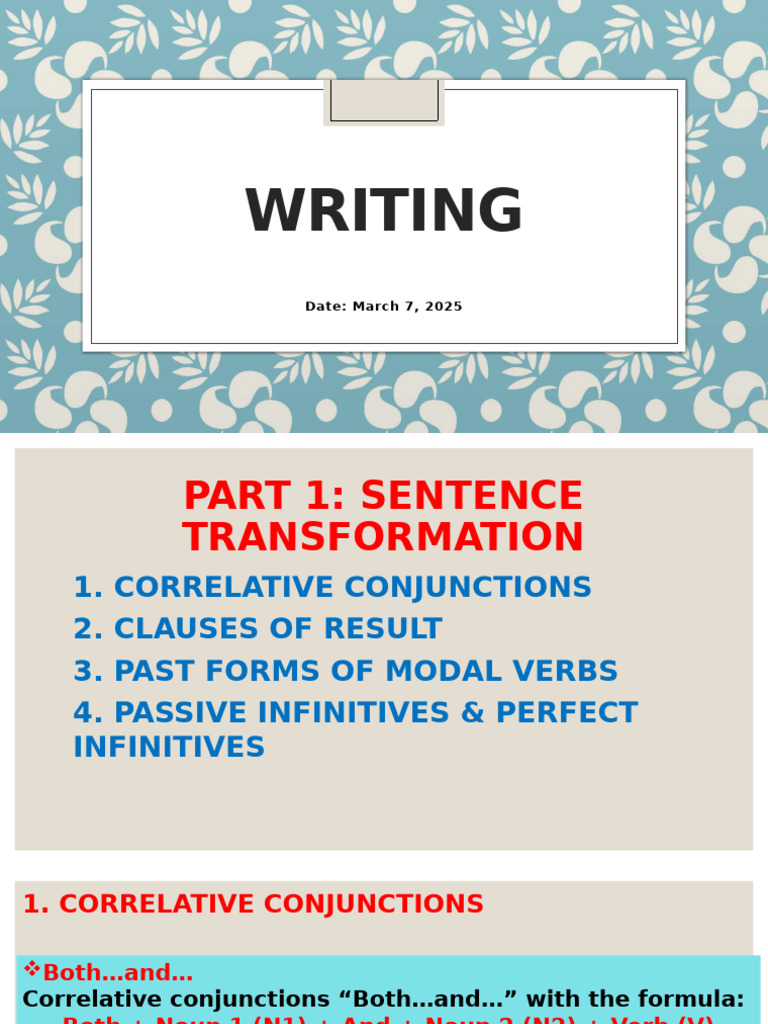 Mastering Sentence Structures and Conjunctions | PDF | Sentence ...