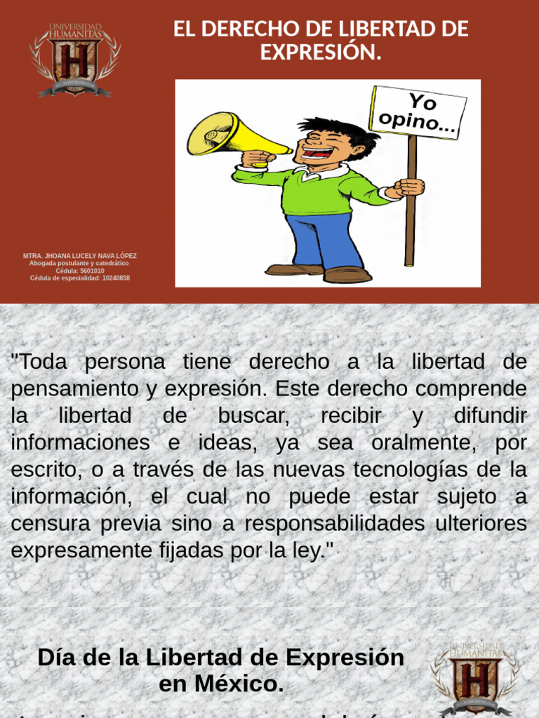 Derecho a la Libertad de Expresión | PDF | Libertad de expresión ...