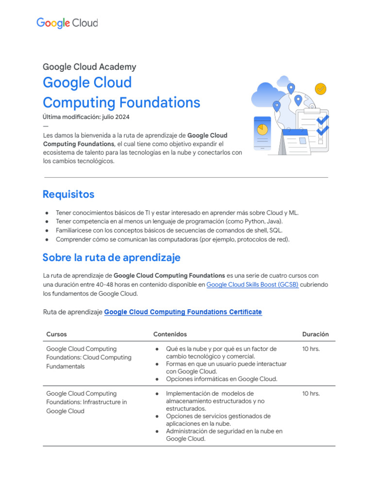 Curso GCP Fundamentals para principiantes | PDF | Computación en la ...
