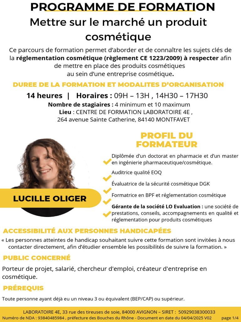 Formation BPF pour Produits Cosmétiques | PDF | Pédagogie | Cosmétique