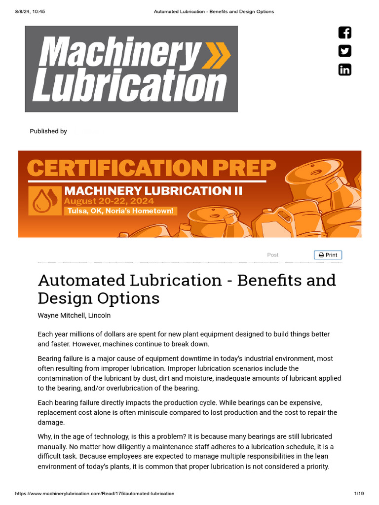 44.3.automated Lubrication - Benefits and Design Options | PDF ...