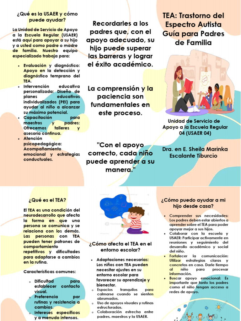 USAER: Apoyo para niños con TEA | PDF | Autismo | Aprendizaje