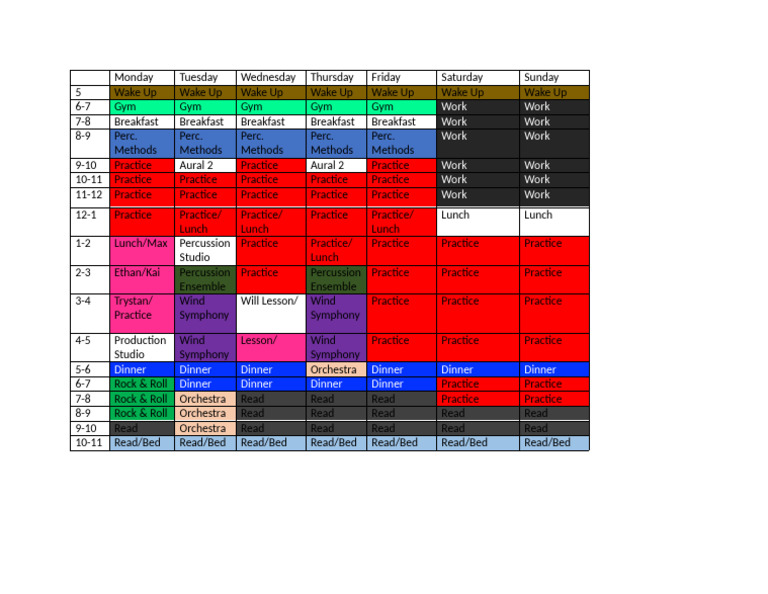 Spring Schedule | PDF