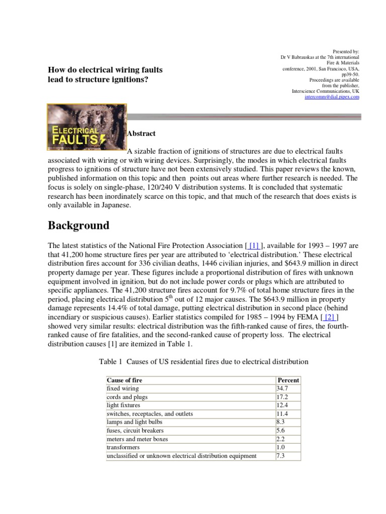 Electrical Faults and Fire Ignition Risks | PDF | Electric Arc ...