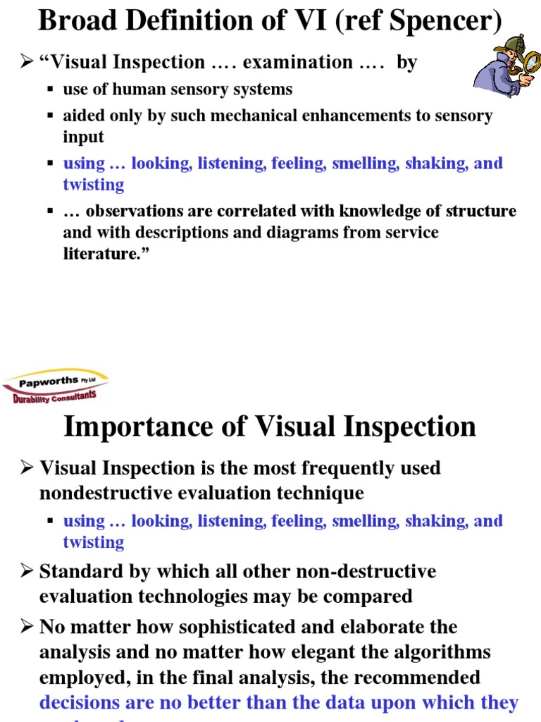 05 Visual Inspection PDF Nondestructive Testing Quality Assurance