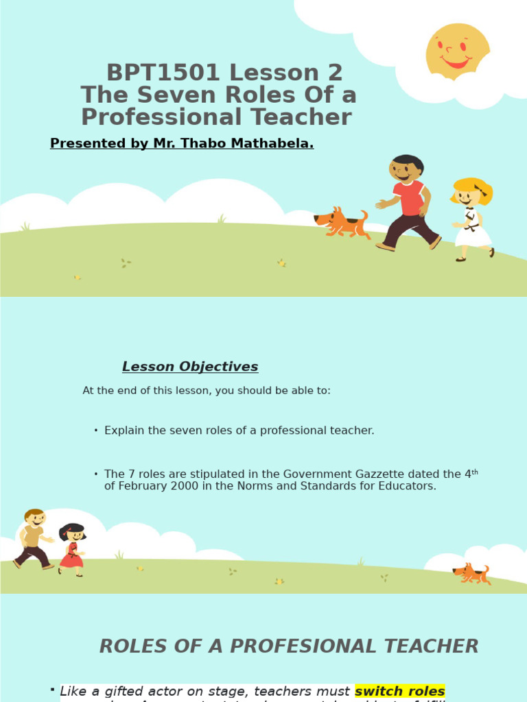 Seven Roles of a Professional Teacher | PDF | Educational Assessment ...