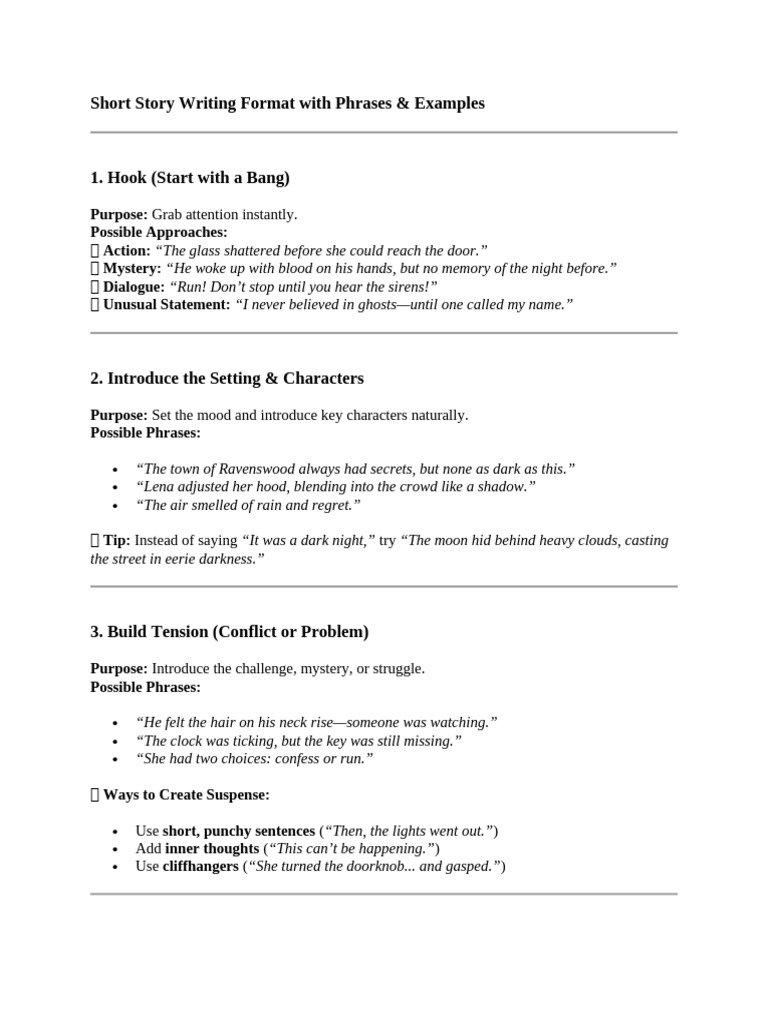 Short Story Writing Tips & Examples | PDF | Argument | Evidence