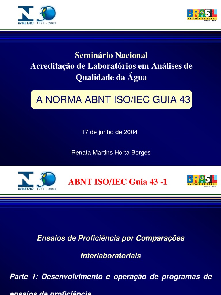 Acreditação de Laboratórios: ABNT ISO/IEC 43 | PDF | Desvio padrão ...