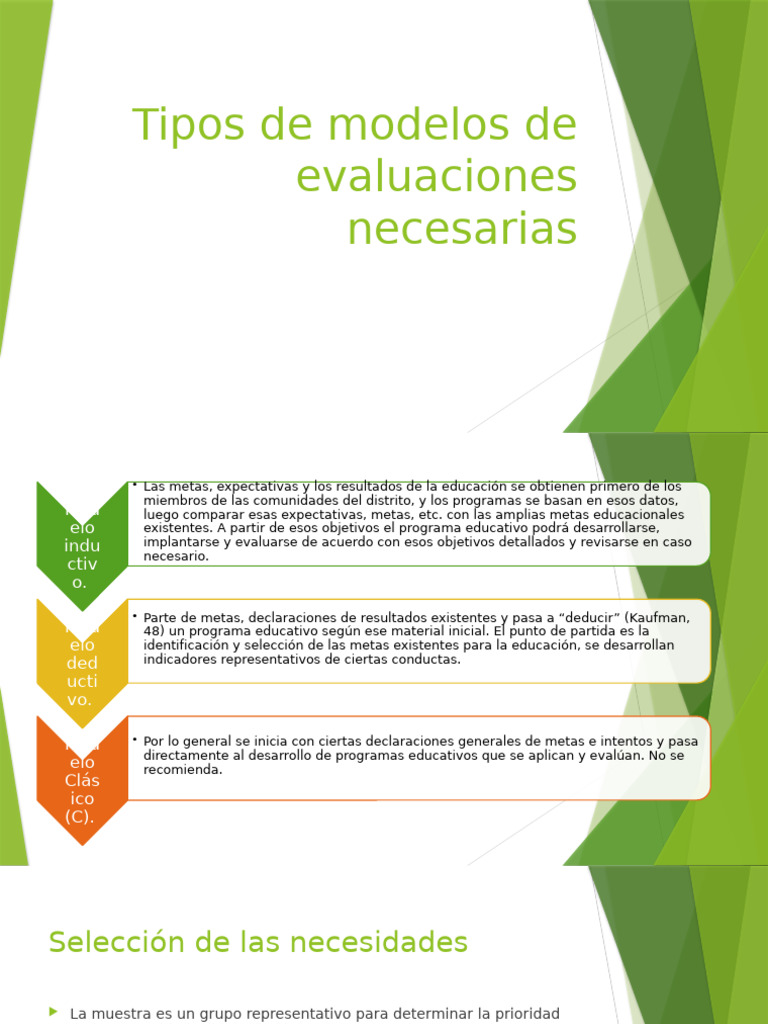 Modelos y etapas de evaluación educativa | PDF | Planificación